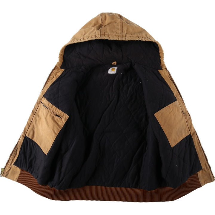 Carhartt Active Jacket Duck Full Zip Hoodie Men's XXL unclear Beige type Vintage Second Hand