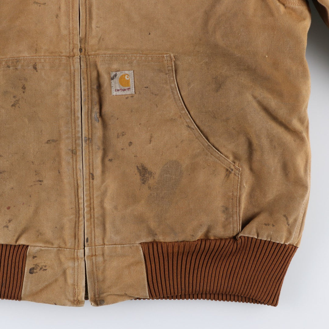 Carhartt Active Jacket Duck Full Zip Hoodie Men's XXL unclear Beige type Vintage Second Hand