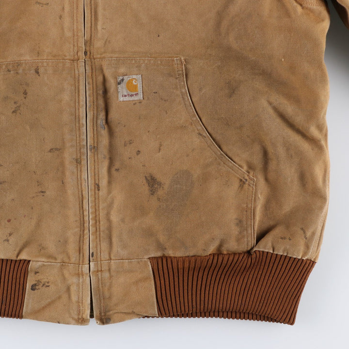 Carhartt Active Jacket Duck Full Zip Hoodie Men's XXL unclear Beige type Vintage Second Hand