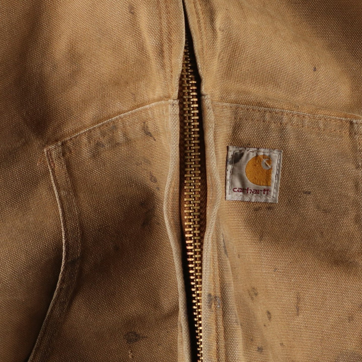 Carhartt Active Jacket Duck Full Zip Hoodie Men's XXL unclear Beige type Vintage Second Hand