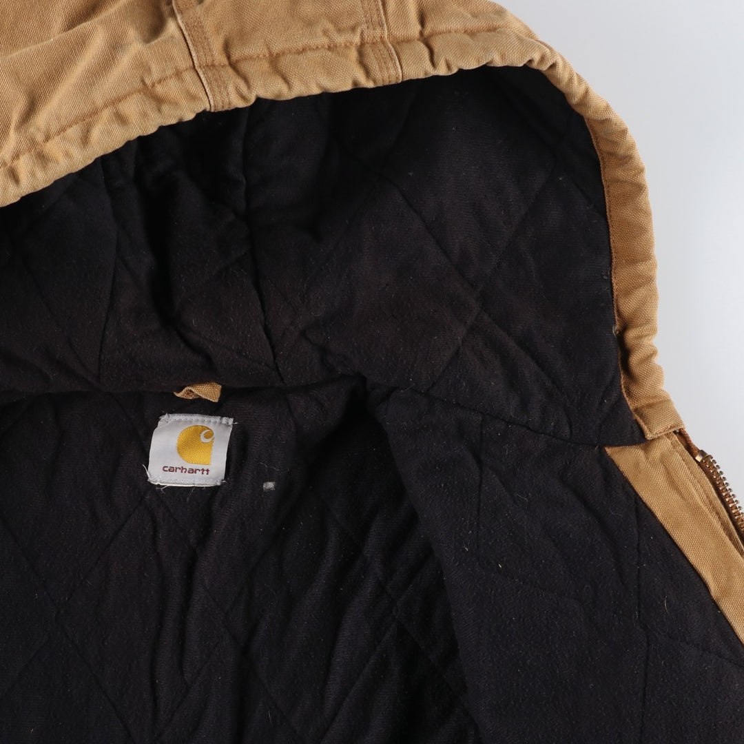 Carhartt Active Jacket Duck Full Zip Hoodie Men's XXL unclear Beige type Vintage Second Hand