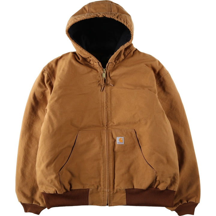 Carhartt Active Jacket, Padded Duck Full-Zip Hoodie, Made in USA, Men's XXL unclear brown type Vintage Second Hand