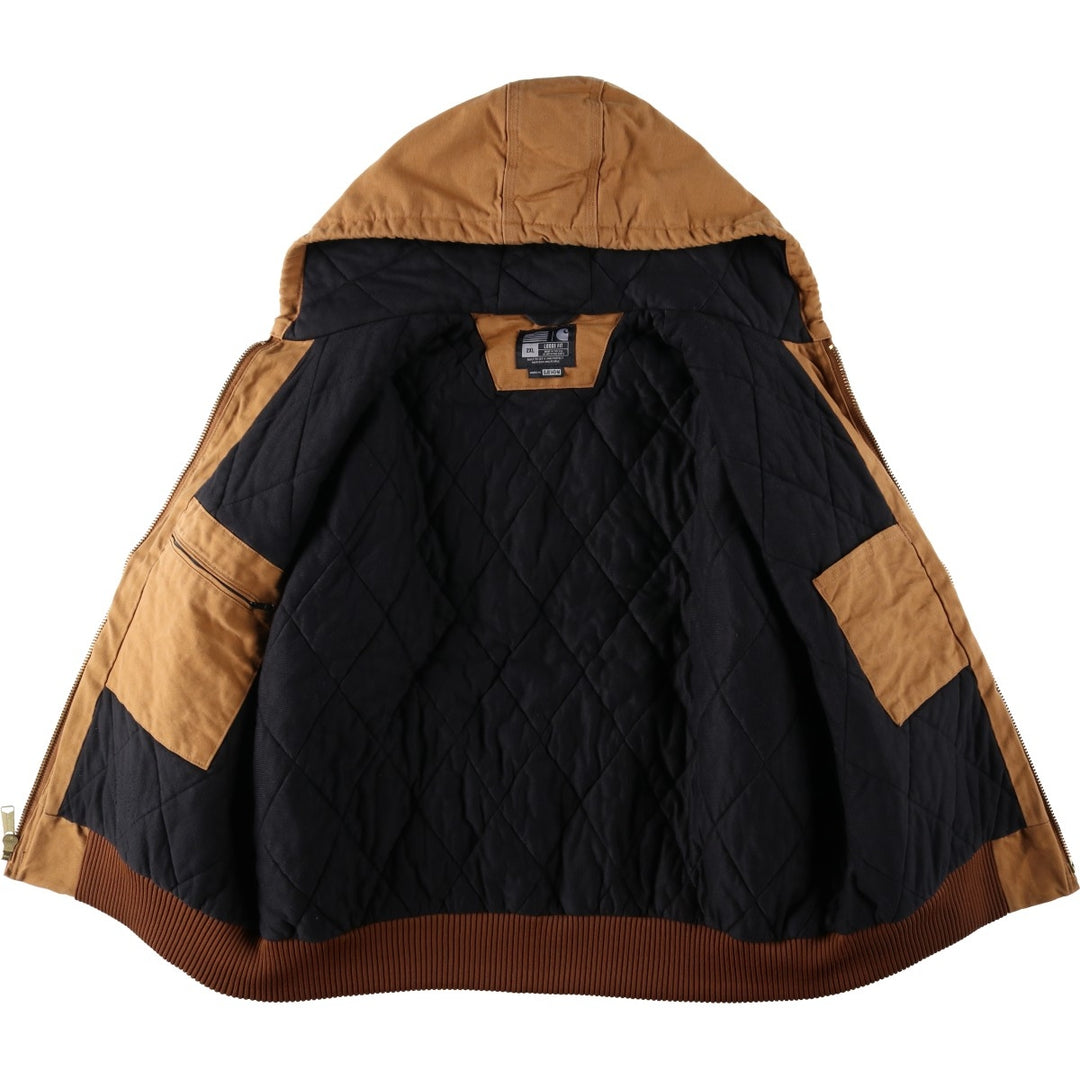Carhartt Active Jacket, Padded Duck Full-Zip Hoodie, Made in USA, Men's XXL unclear brown type Vintage Second Hand