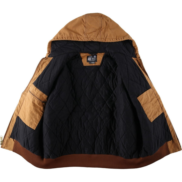 Carhartt Active Jacket, Padded Duck Full-Zip Hoodie, Made in USA, Men's XXL unclear brown type Vintage Second Hand