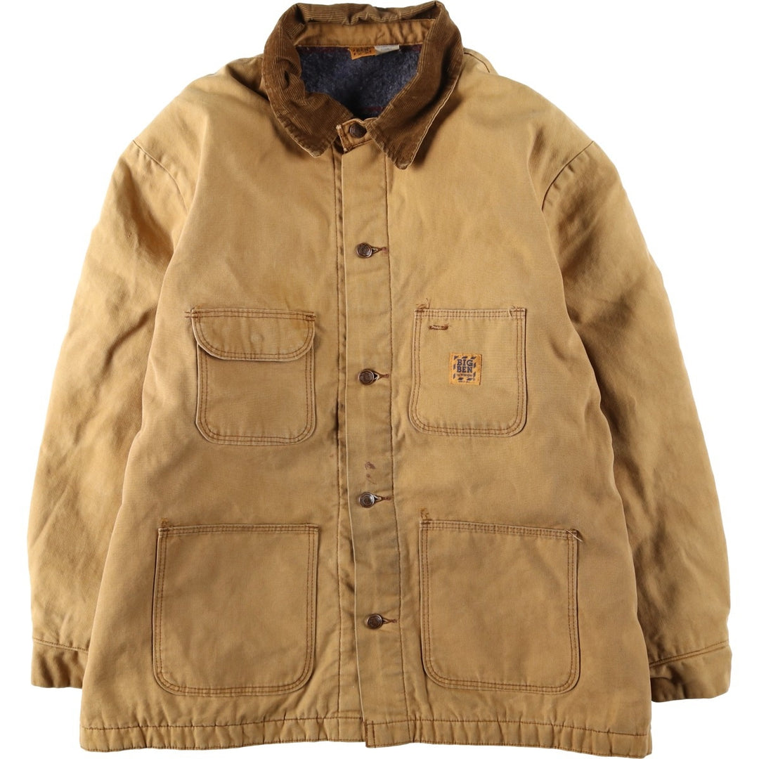 Big Size 70s-80'S Big Ben Duck Work Jacket, Made in USA, Men's XXXL Equivalent, Vintage cotton Beige type Vintage Second Hand