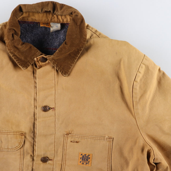 Big Size 70s-80'S Big Ben Duck Work Jacket, Made in USA, Men's XXXL Equivalent, Vintage cotton Beige type Vintage Second Hand