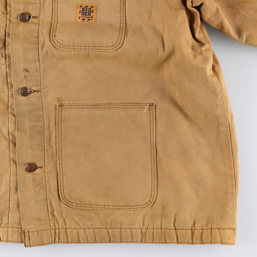 Big Size 70s-80'S Big Ben Duck Work Jacket, Made in USA, Men's XXXL Equivalent, Vintage cotton Beige type Vintage Second Hand