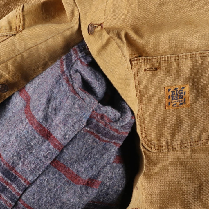 Big Size 70s-80'S Big Ben Duck Work Jacket, Made in USA, Men's XXXL Equivalent, Vintage cotton Beige type Vintage Second Hand