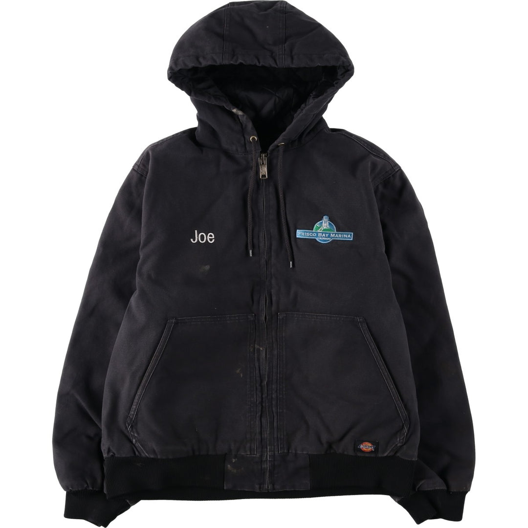 Dickies padded duck canvas full-zip hoodie, men's size L (approx.) cotton black type Vintage Second Hand