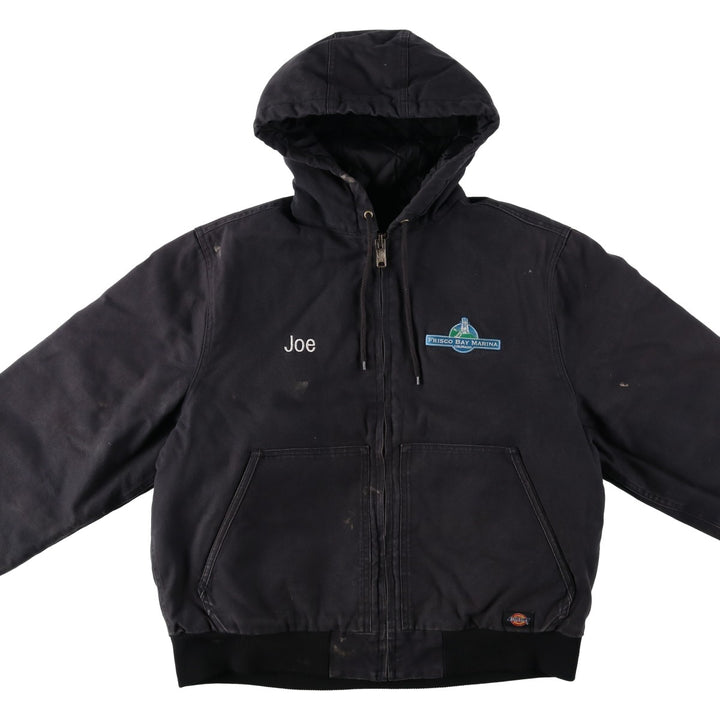 Dickies padded duck canvas full-zip hoodie, men's size L (approx.) cotton black type Vintage Second Hand