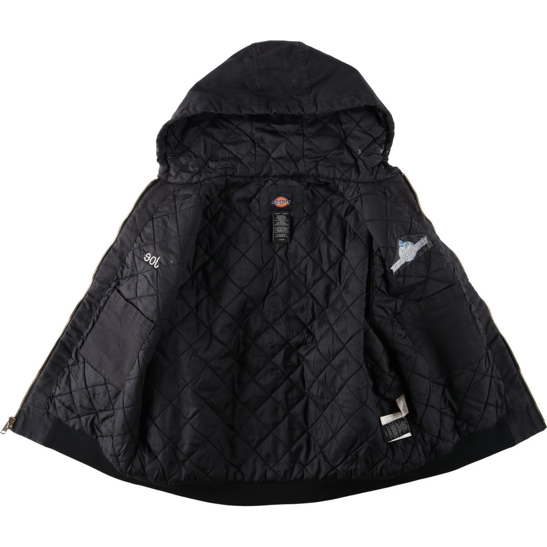 Dickies padded duck canvas full-zip hoodie, men's size L (approx.) cotton black type Vintage Second Hand