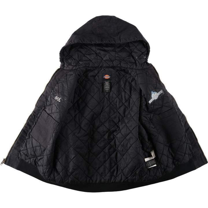 Dickies padded duck canvas full-zip hoodie, men's size L (approx.) cotton black type Vintage Second Hand