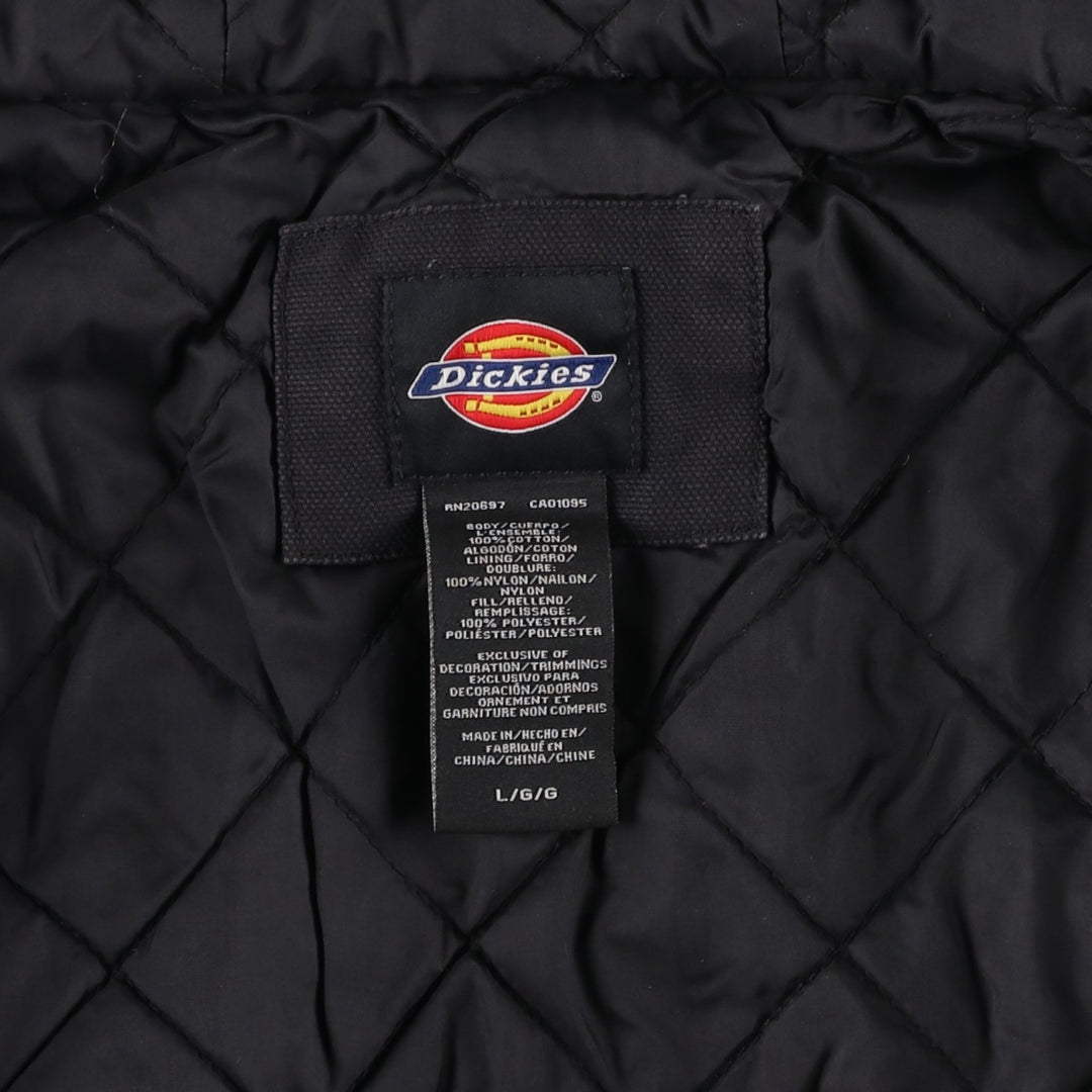 Dickies padded duck canvas full-zip hoodie, men's size L (approx.) cotton black type Vintage Second Hand