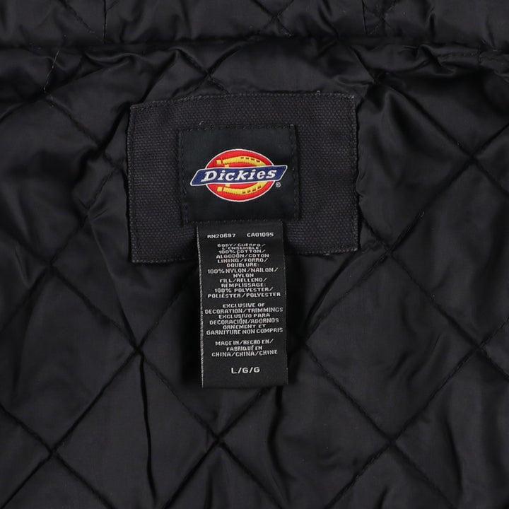 Dickies padded duck canvas full-zip hoodie, men's size L (approx.) cotton black type Vintage Second Hand