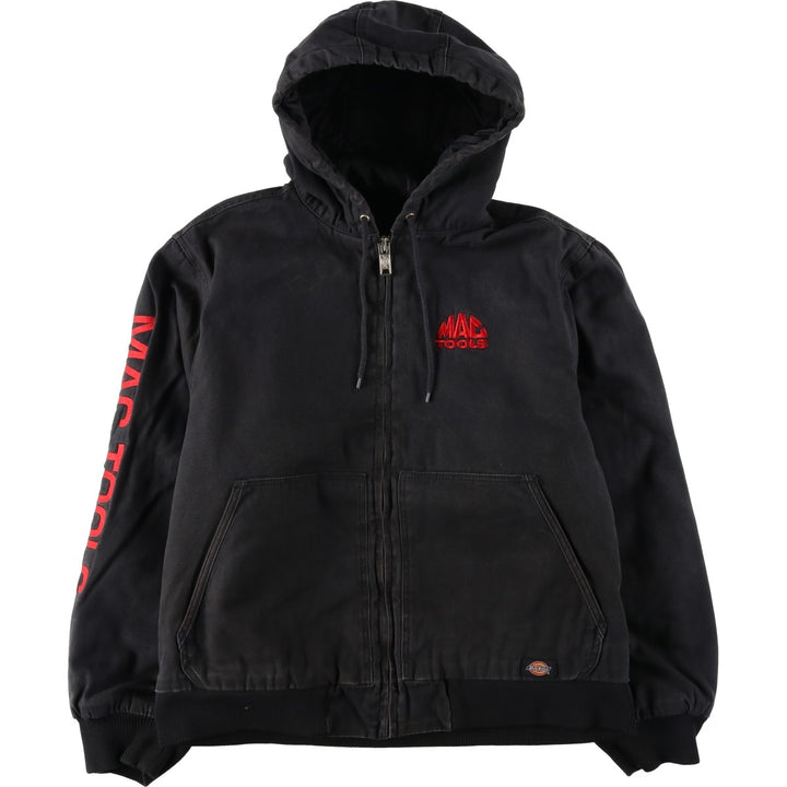 Dickies padded duck canvas full-zip hoodie, men's size L (approx.) cotton black type Vintage Second Hand