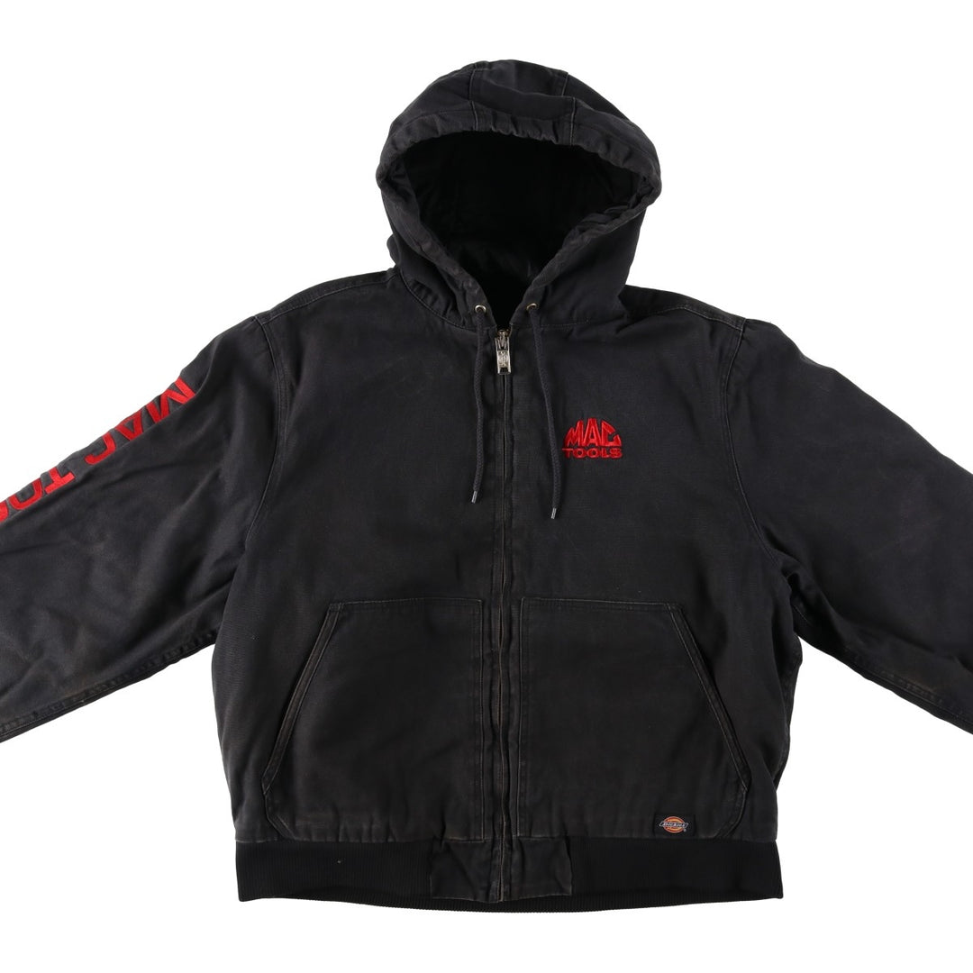 Dickies padded duck canvas full-zip hoodie, men's size L (approx.) cotton black type Vintage Second Hand