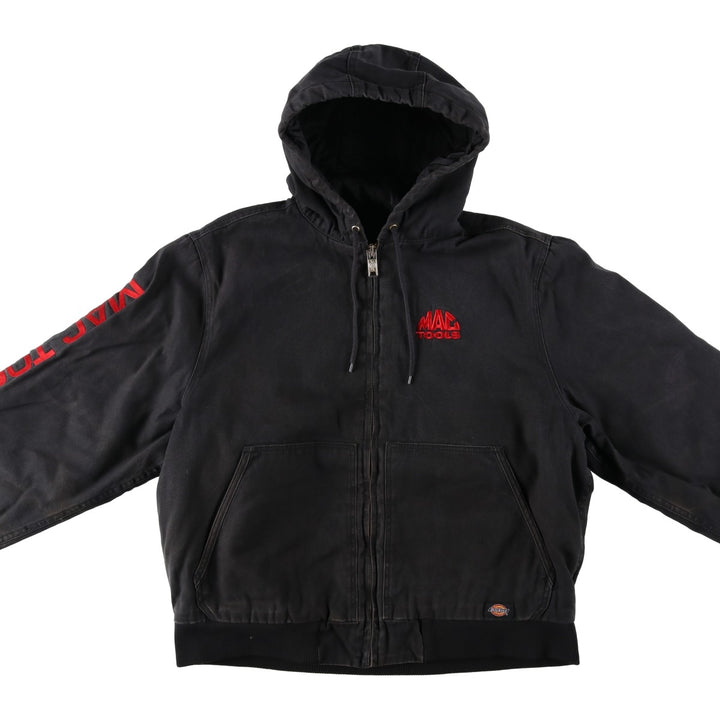 Dickies padded duck canvas full-zip hoodie, men's size L (approx.) cotton black type Vintage Second Hand