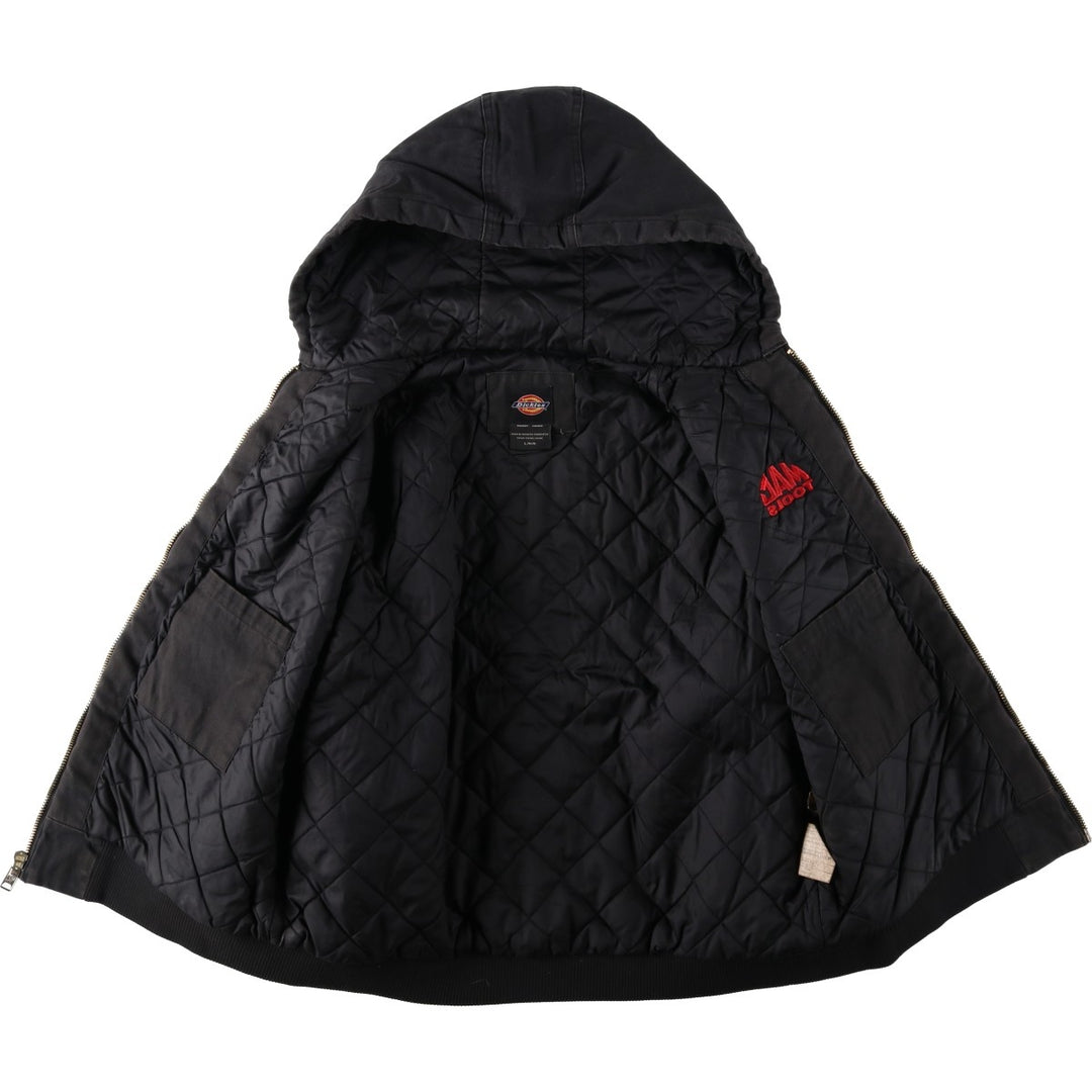 Dickies padded duck canvas full-zip hoodie, men's size L (approx.) cotton black type Vintage Second Hand