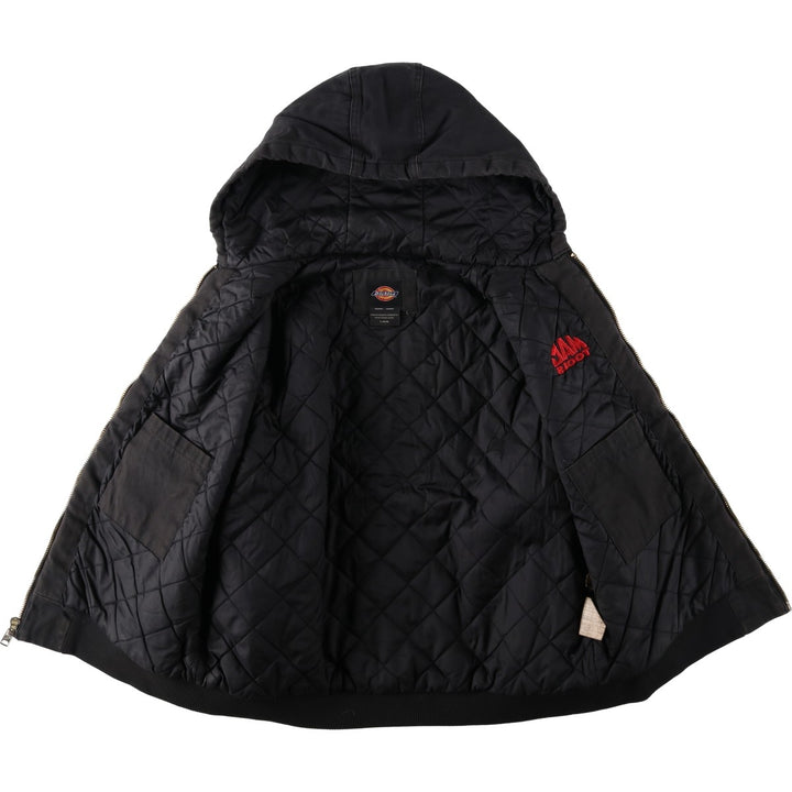 Dickies padded duck canvas full-zip hoodie, men's size L (approx.) cotton black type Vintage Second Hand