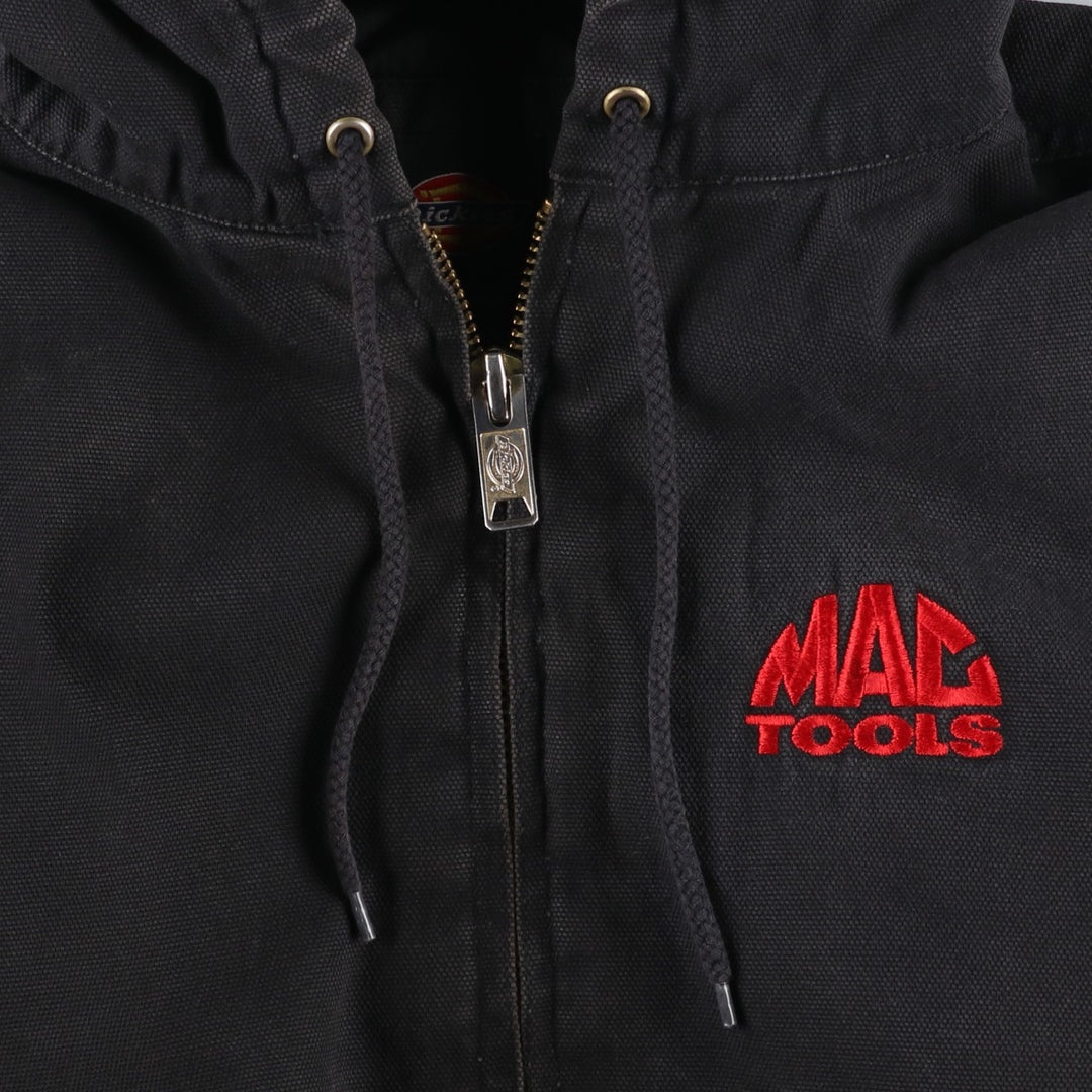 Dickies padded duck canvas full-zip hoodie, men's size L (approx.) cotton black type Vintage Second Hand