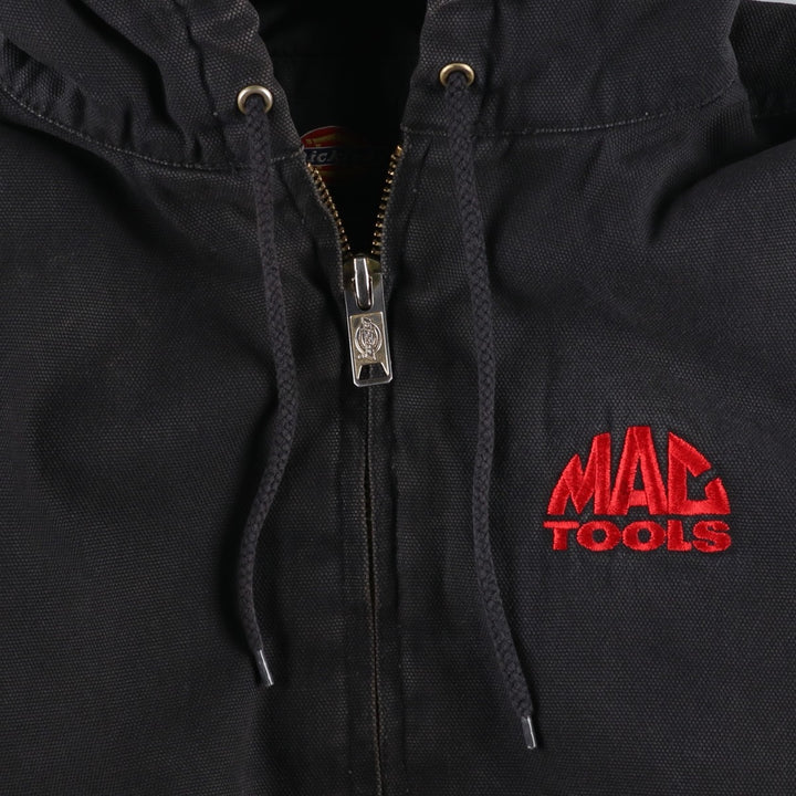 Dickies padded duck canvas full-zip hoodie, men's size L (approx.) cotton black type Vintage Second Hand