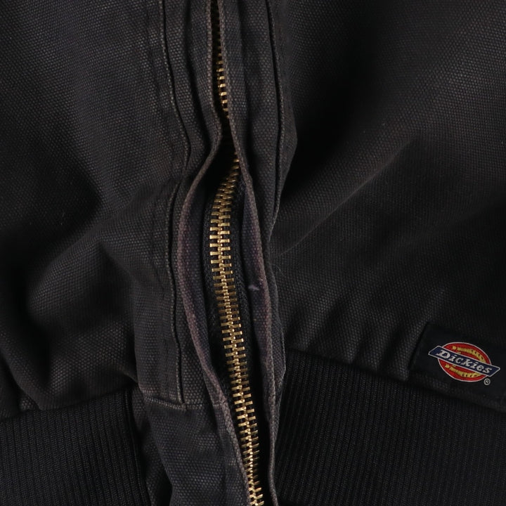 Dickies padded duck canvas full-zip hoodie, men's size L (approx.) cotton black type Vintage Second Hand