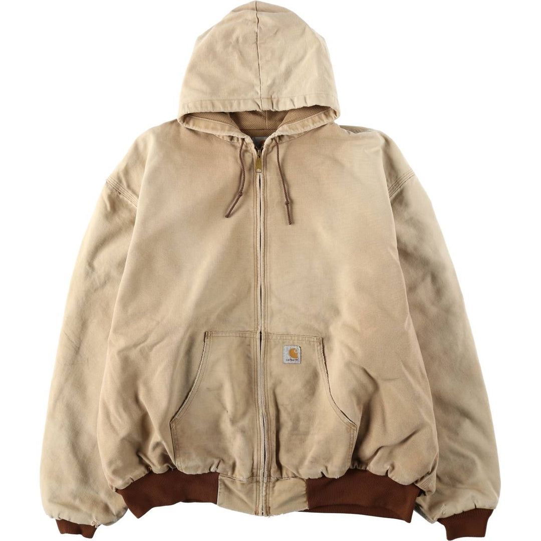 Carhartt Active Jacket Duck Full Zip Hoodie Men's XL unclear brown type Vintage Second Hand