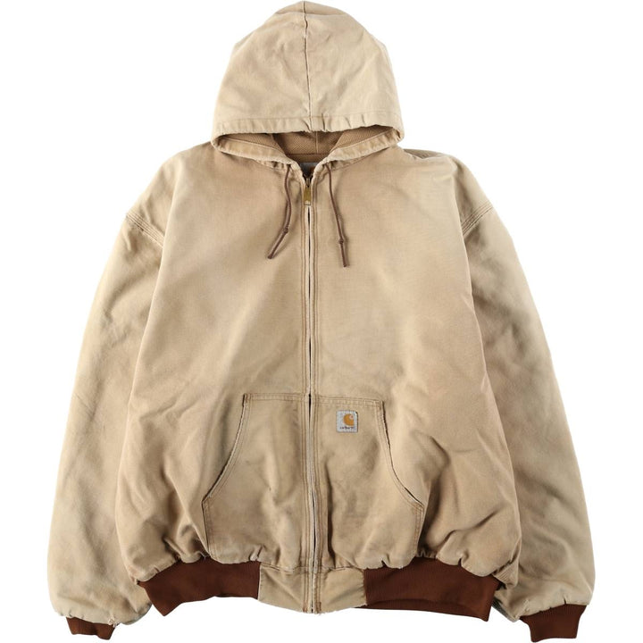 Carhartt Active Jacket Duck Full Zip Hoodie Men's XL unclear brown type Vintage Second Hand