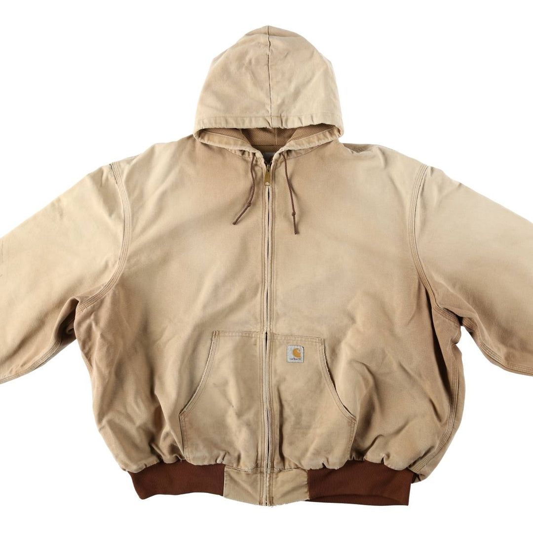 Carhartt Active Jacket Duck Full Zip Hoodie Men's XL unclear brown type Vintage Second Hand