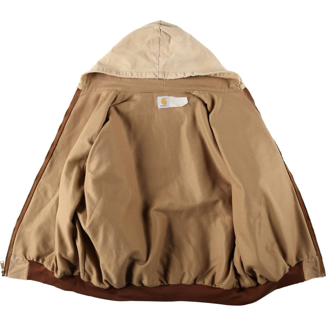 Carhartt Active Jacket Duck Full Zip Hoodie Men's XL unclear brown type Vintage Second Hand