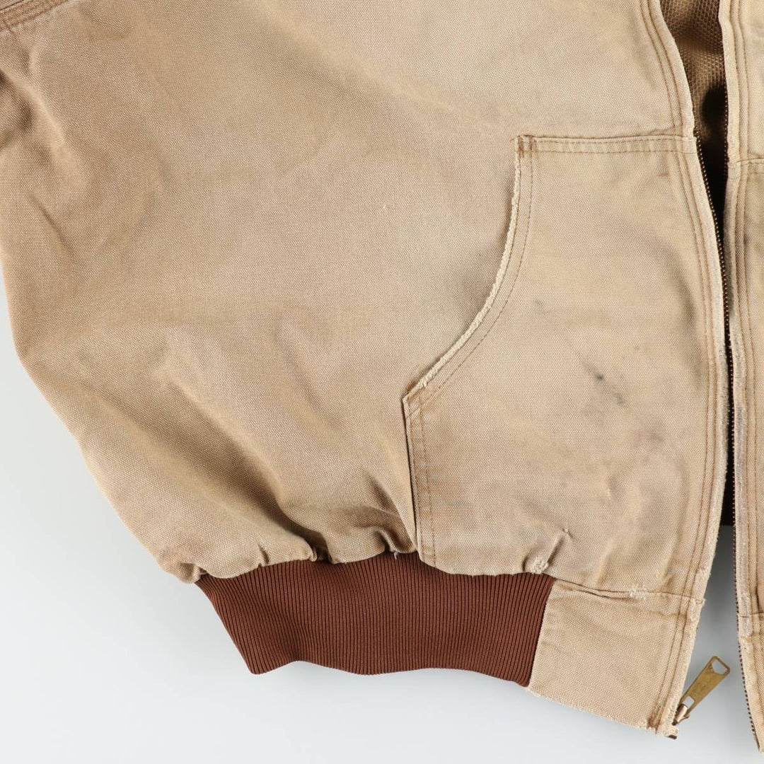 Carhartt Active Jacket Duck Full Zip Hoodie Men's XL unclear brown type Vintage Second Hand