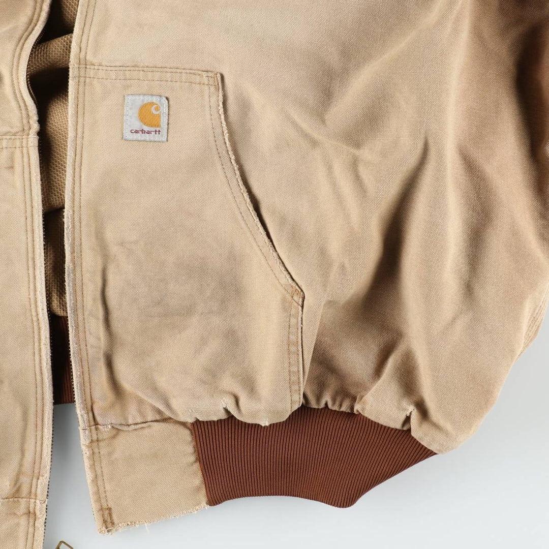 Carhartt Active Jacket Duck Full Zip Hoodie Men's XL unclear brown type Vintage Second Hand