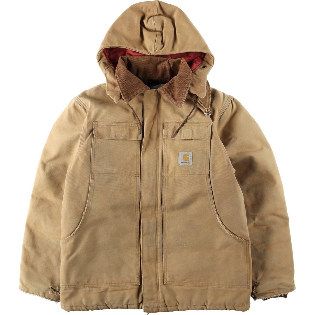 Carhartt Traditional Coat, Hooded, Padded, Duck Full-Zip Hoodie, Men's Size L (approx.) unclear brown type Vintage Second Hand