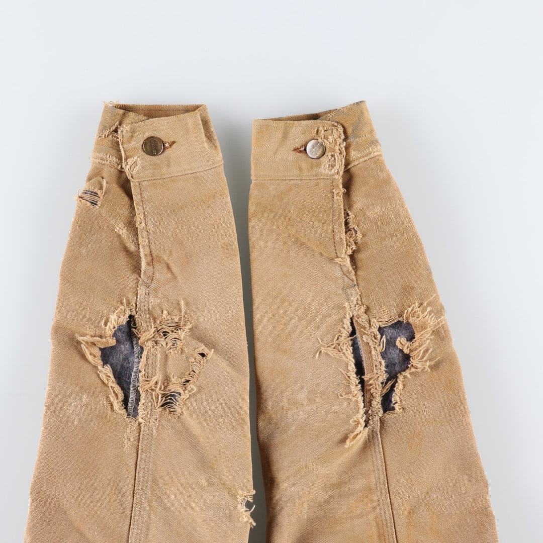1980'S Carhartt Denim Jacket Type Duck Work Jacket, Made in USA, Men's Size XS (Equivalent), Vintage cotton brown type Vintage Second Hand