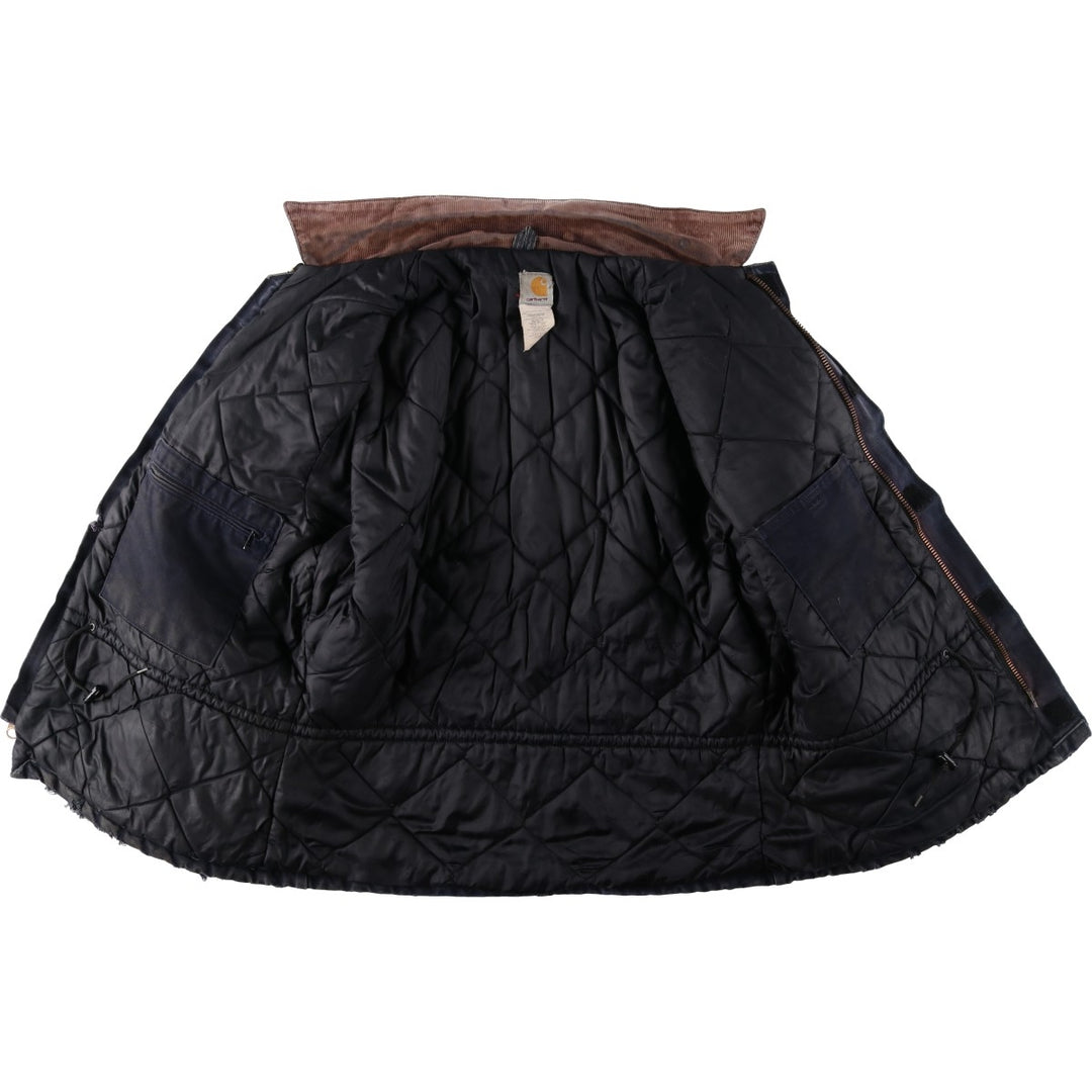 2000'S Carhartt Traditional Padded Duck Work Jacket, Made in USA, Men's Size L cotton navy blue type Vintage Second Hand