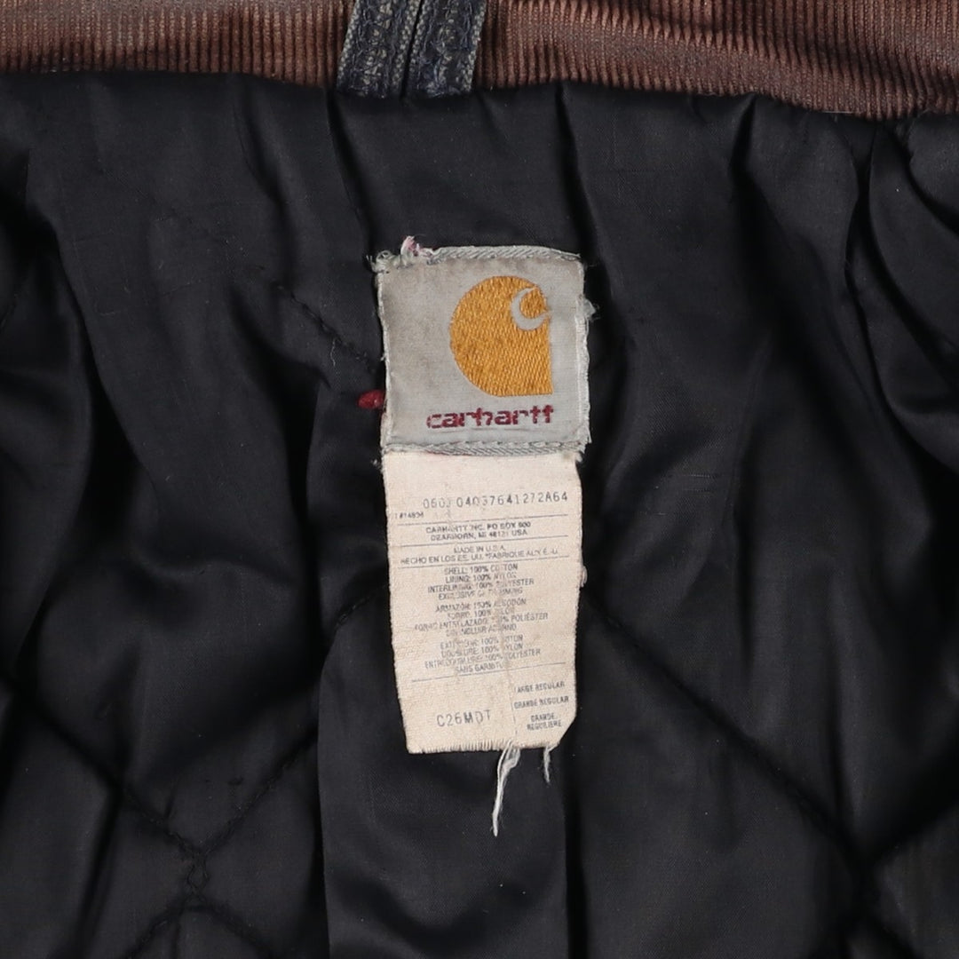 2000'S Carhartt Traditional Padded Duck Work Jacket, Made in USA, Men's Size L cotton navy blue type Vintage Second Hand