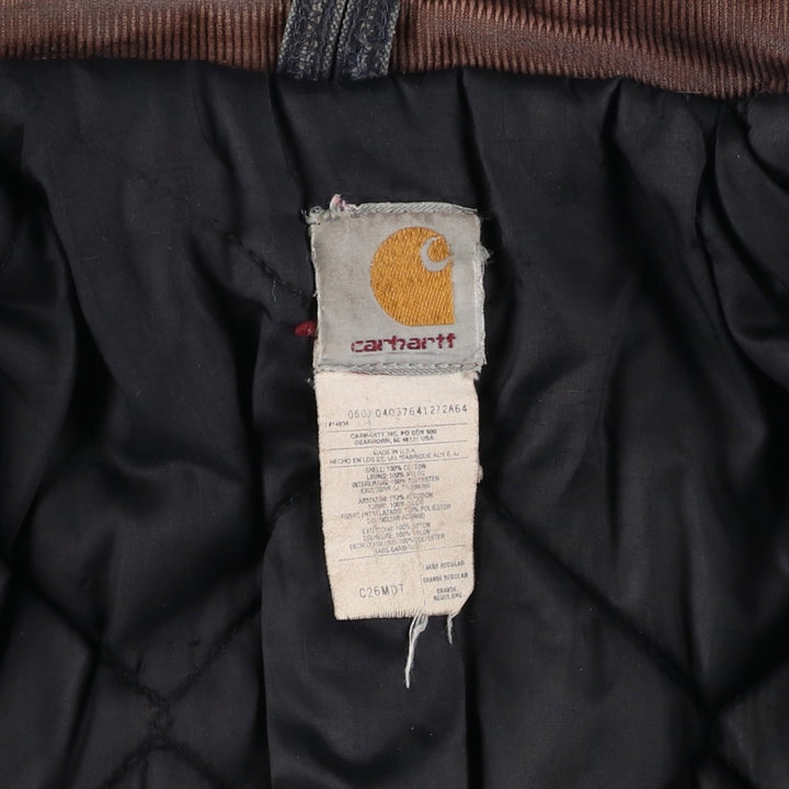 2000'S Carhartt Traditional Padded Duck Work Jacket, Made in USA, Men's Size L cotton navy blue type Vintage Second Hand