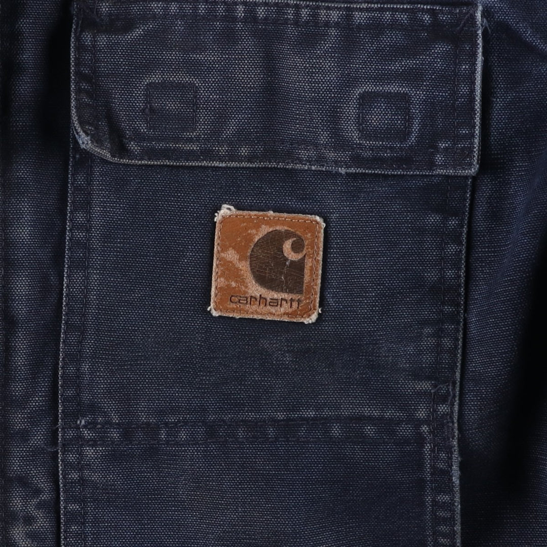 2000'S Carhartt Traditional Padded Duck Work Jacket, Made in USA, Men's Size L cotton navy blue type Vintage Second Hand