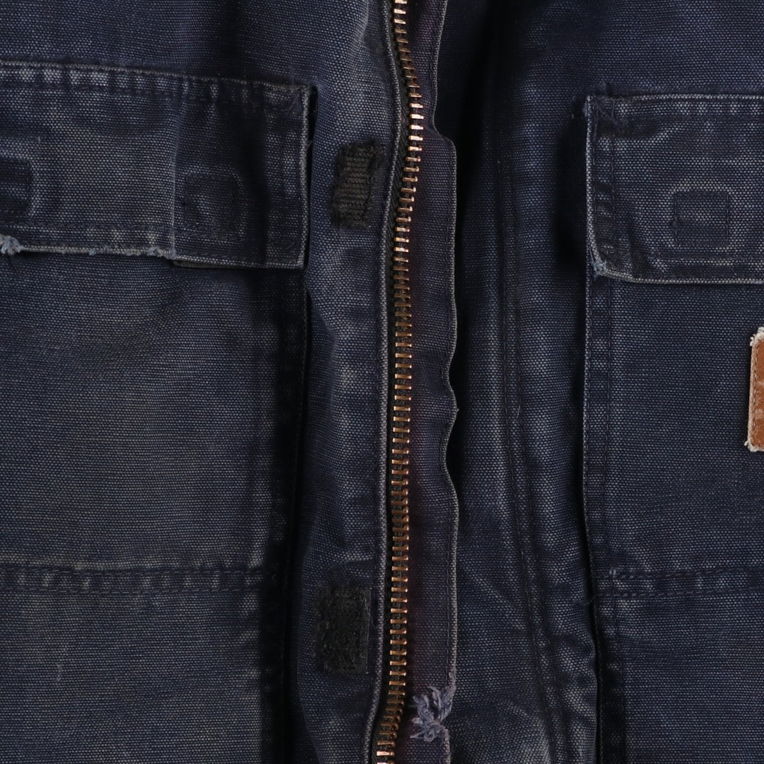 2000'S Carhartt Traditional Padded Duck Work Jacket, Made in USA, Men's Size L cotton navy blue type Vintage Second Hand