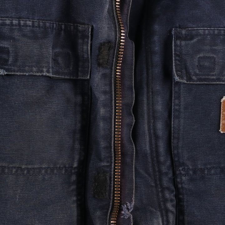 2000'S Carhartt Traditional Padded Duck Work Jacket, Made in USA, Men's Size L cotton navy blue type Vintage Second Hand