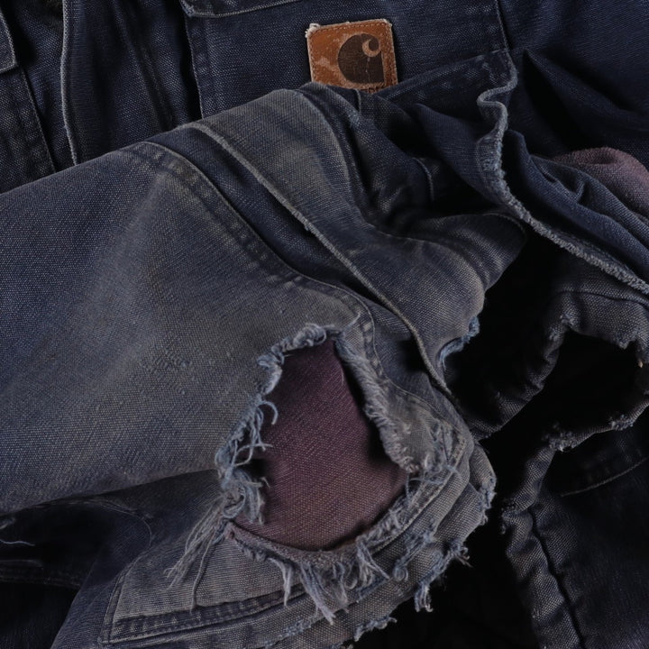 2000'S Carhartt Traditional Padded Duck Work Jacket, Made in USA, Men's Size L cotton navy blue type Vintage Second Hand