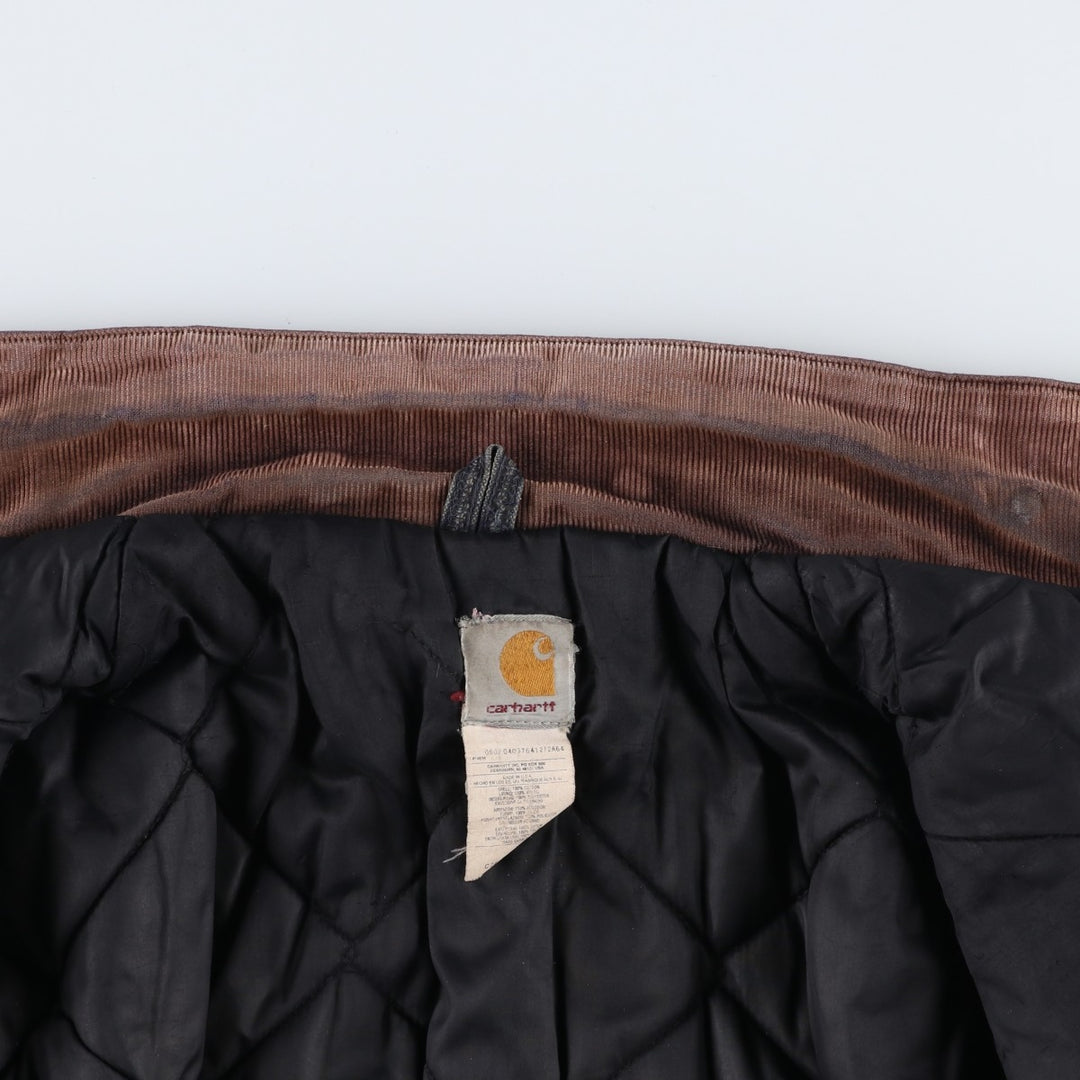 2000'S Carhartt Traditional Padded Duck Work Jacket, Made in USA, Men's Size L cotton navy blue type Vintage Second Hand
