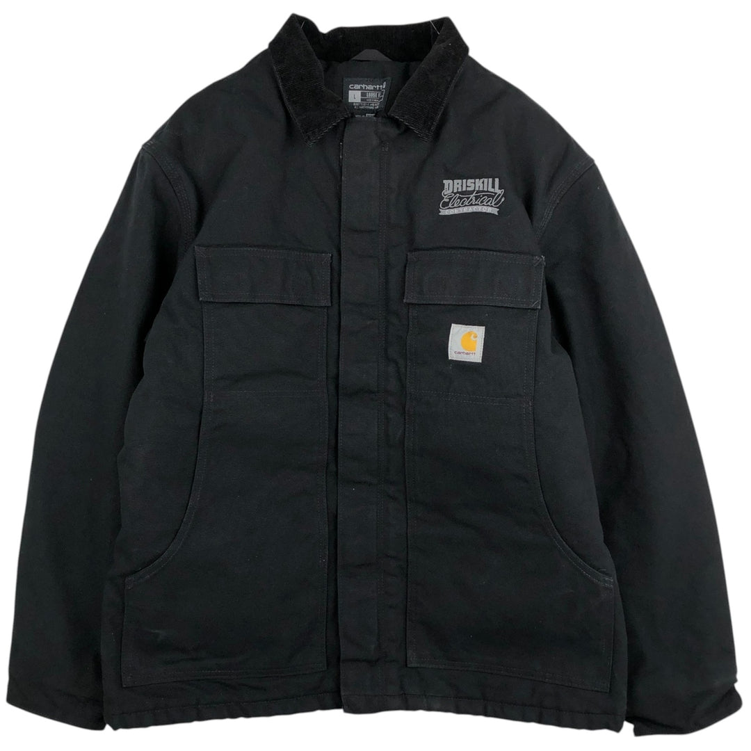 Carhartt Loose Fit Traditional Coat Duck Work Jacket Men's Size L (approx.) cotton black type Vintage Second Hand