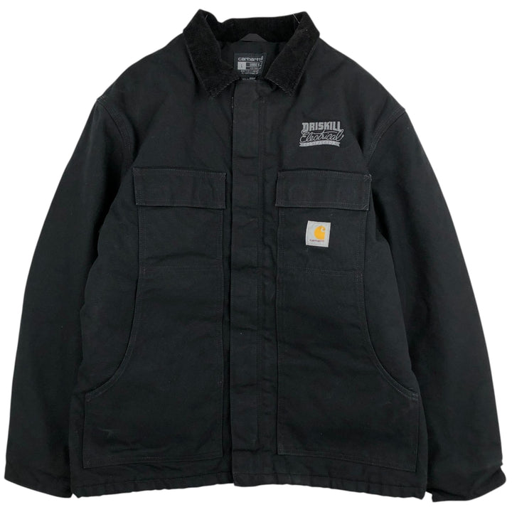 Carhartt Loose Fit Traditional Coat Duck Work Jacket Men's Size L (approx.) cotton black type Vintage Second Hand