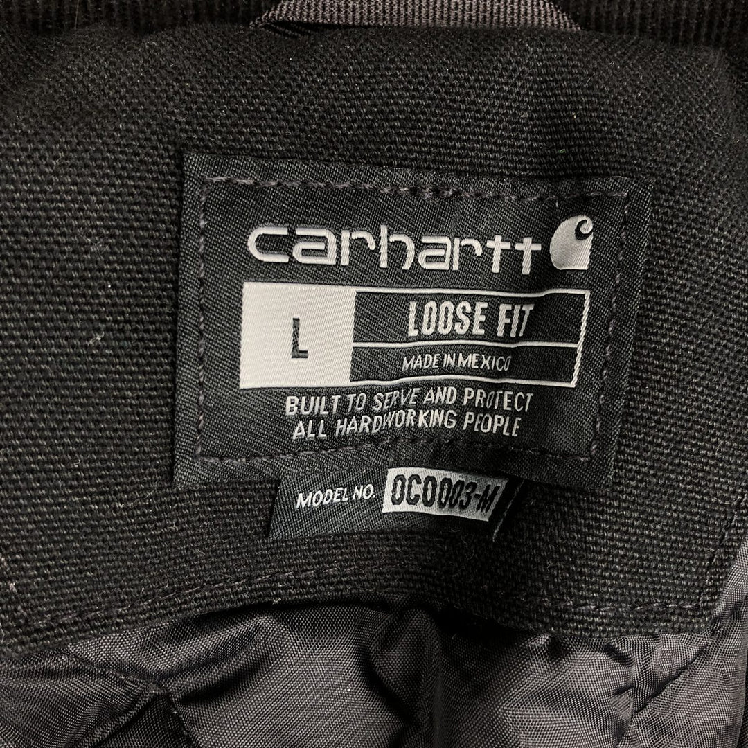 Carhartt Loose Fit Traditional Coat Duck Work Jacket Men's Size L (approx.) cotton black type Vintage Second Hand