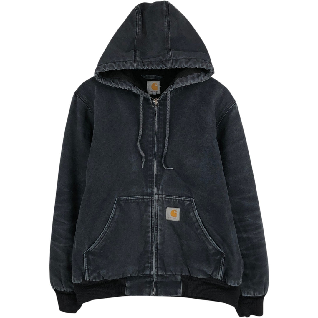 Carhartt Active Jacket, Padded Duck Full-Zip Hoodie, Men's Size L cotton black type Vintage Second Hand