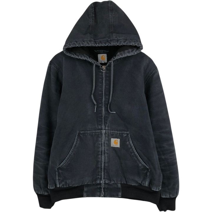 Carhartt Active Jacket, Padded Duck Full-Zip Hoodie, Men's Size L cotton black type Vintage Second Hand