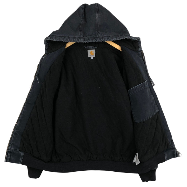 Carhartt Active Jacket, Padded Duck Full-Zip Hoodie, Men's Size L cotton black type Vintage Second Hand