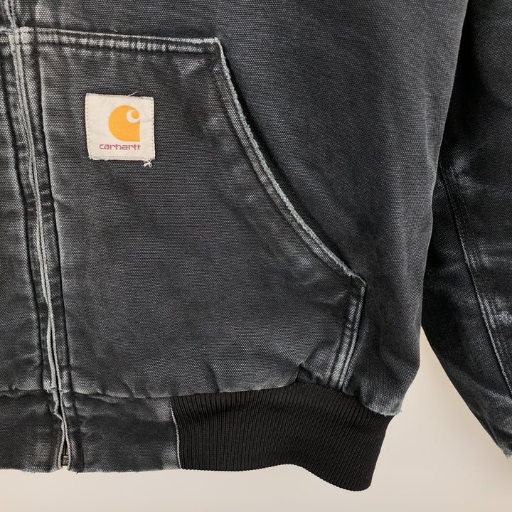 Carhartt Active Jacket, Padded Duck Full-Zip Hoodie, Men's Size L cotton black type Vintage Second Hand