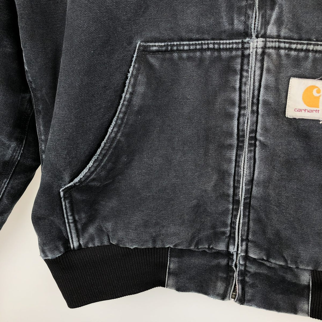 Carhartt Active Jacket, Padded Duck Full-Zip Hoodie, Men's Size L cotton black type Vintage Second Hand